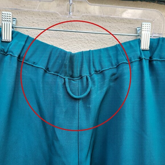 FIORLA Forte Split Hem Turquoise Silk Pants - Picture 8 of 8